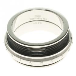 Pre Owned Montblanc Men's Contemporary Collection Black PVD Steel Sliding Ring Size 64