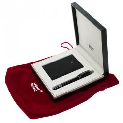 Pre Owned Montblanc StarWalker Midnight Fineliner Pen and Business Card Holder Set