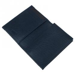 Pre Owned محفظة بطاقات مون بلان جلد أزرق وكانفاس مونوغرامي