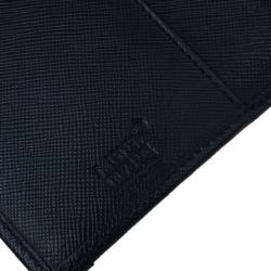 Pre Owned محفظة بطاقات مون بلان جلد أزرق وكانفاس مونوغرامي