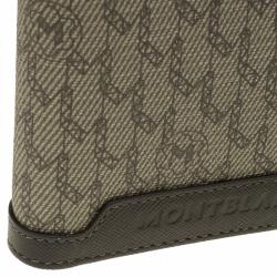 Pre Owned محفظة مون بلان جلد بني و كانفاس مونوغرامي ثنائية الطي