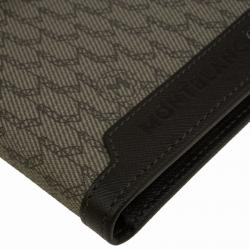 Pre Owned محفظة مون بلان جلد بني و كانفاس مونوغرامي ثنائية الطي