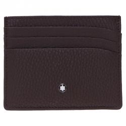 Pre Owned محفظة بطاقات مونو بلان جلد بني