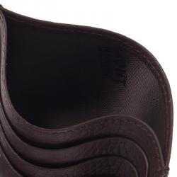 Pre Owned محفظة بطاقات مونو بلان جلد بني