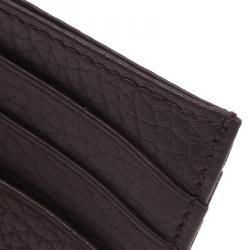 Pre Owned محفظة بطاقات مونو بلان جلد بني