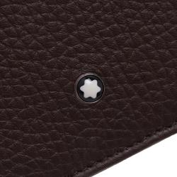 Pre Owned محفظة بطاقات مونو بلان جلد بني