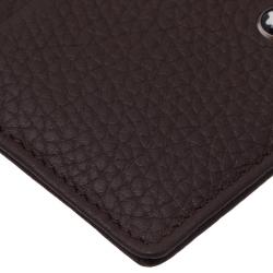 Pre Owned محفظة بطاقات مونو بلان جلد بني