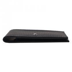 Pre Owned Montblanc Black Woven Effect Leather Passport Holder