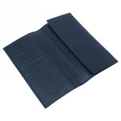 Montblanc Navy Blue Leather and Canvas  Signature 14 CC Continental Wallet