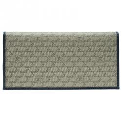 Montblanc Navy Blue Leather and Canvas  Signature 14 CC Continental Wallet