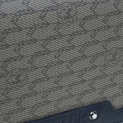 Montblanc Navy Blue Leather and Canvas  Signature 14 CC Continental Wallet