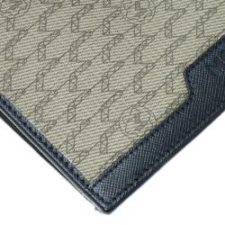 Montblanc Navy Blue Leather and Canvas  Signature 14 CC Continental Wallet