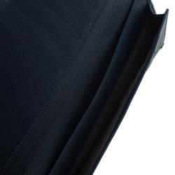 Montblanc Navy Blue Leather and Canvas  Signature 14 CC Continental Wallet