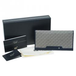 Montblanc Navy Blue Leather and Canvas  Signature 14 CC Continental Wallet