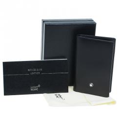 Pre Owned محفظة بطاقات مون بلان جلد أسود