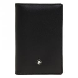 Pre Owned محفظة بطاقات مون بلان مايسترستاك جلد أسود