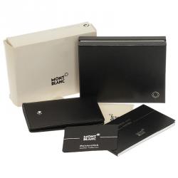 Pre Owned محفظة بطاقات مون بلان مايسترستاك جلد أسود