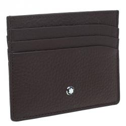 Pre Owned Montblanc Brown Leather Card Holder