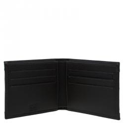 Pre Owned محفظة مون بلان ثنائية الطي جلد بني وكانفاس مونوغرامي