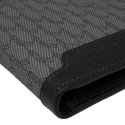 Pre Owned محفظة مون بلان ثنائية الطي جلد بني وكانفاس مونوغرامي