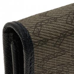 Pre Owned محفظة بط اقات مون بلان جلد أزرق كحلي وكانفاس مونوغرامي