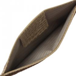 Pre Owned محفظة بطاقات مون بلان نقشة جلد تمساح بيج