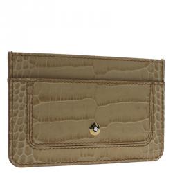 Pre Owned محفظة بطاقات مون بلان نقشة جلد تمساح بيج