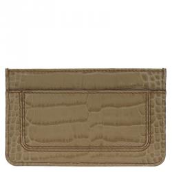 Pre Owned محفظة بطاقات مون بلان نقشة جلد تمساح بيج