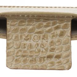Pre Owned محفظة بطاقات مون بلان نقشة جلد تمساح بيج