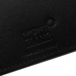 مملوكة مسبقًا محفظة مون بلان طية مزدوجة كانفاس وجلد أسود