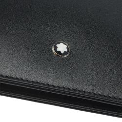 Pre Owned Montblanc Black Leather Miesterstuck Bifold Wallet