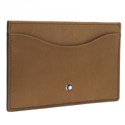 Pre Owned Montblanc Brown Leather Card Holder