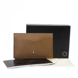 Pre Owned Montblanc Brown Leather Card Holder
