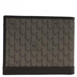 Montblanc Brown Coated Canvas and Leather Signature Bifold Wallet