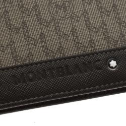 Montblanc Brown Coated Canvas and Leather Signature Bifold Wallet