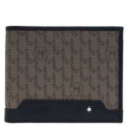 Montblanc Blue Coated Canvas and Leather Signature Bifold Wallet