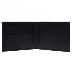 Montblanc Blue Coated Canvas and Leather Signature Bifold Wallet