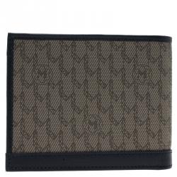 Montblanc Blue Coated Canvas and Leather Signature Bifold Wallet