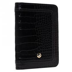 Pre Owned Montblanc Black Croc Embossed La Vie De Boheme Card Holder