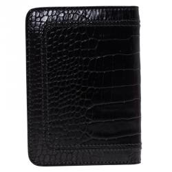 Pre Owned Montblanc Black Croc Embossed La Vie De Boheme Card Holder