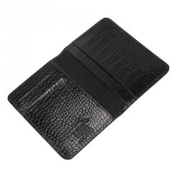 Pre Owned Montblanc Black Croc Embossed La Vie De Boheme Card Holder