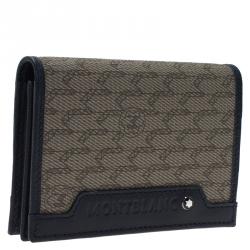Montblanc Blue Coated Canvas and Leather Signature Card Holder