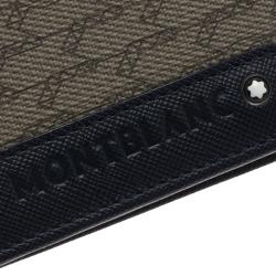 Montblanc Blue Coated Canvas and Leather Signature Card Holder