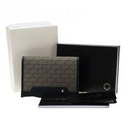 Montblanc Blue Coated Canvas and Leather Signature Card Holder