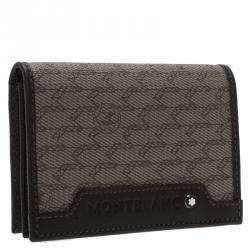 Montblanc Brown Coated Canvas and Leather Signature Card Holder