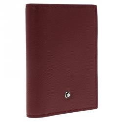 Pre Owned MontBlanc Red Leather Sactorial Business Card Holder