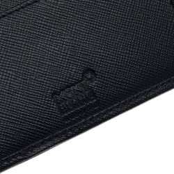 Montblanc Navy Blue/Beige Leather and Canvas Signature Bifold Wallet