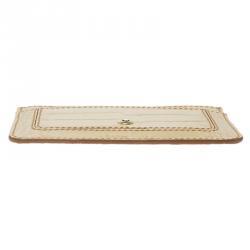 Montblanc Beige Croc Embossed Leather Card Holder