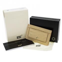 Montblanc Beige Croc Embossed Leather Card Holder