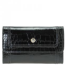 Montblanc Black Croc Embossed La Vie De Boheme Card Case